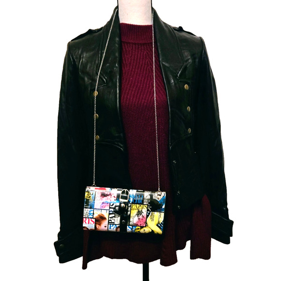 Unbranded Magazine Cover Print Hard Plastic Crossbody ClutchPurse - Picture 10 of 10